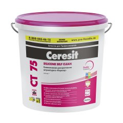 Декоративная штукатурка Ceresit / Церезит CT 75 силиконовая короед, 2 мм, 25 кг