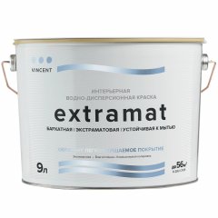Краска Vincent Extramat / база А и база С ,Винсент Экстрамат шелковисто-матовая акрилатная для стен, потолков помещений с повышенной влажностью