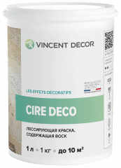 Краска матовая лессирующая Vincent Decor Cire Deco / Винсент Декор Сир Деко содержащая воск