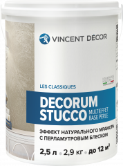 Декоративное покрытие Vincent Decor Decorum Stucco multieffet base Perle / Декорум Штукко мультиэффект База Перль эффект натурального мрамора